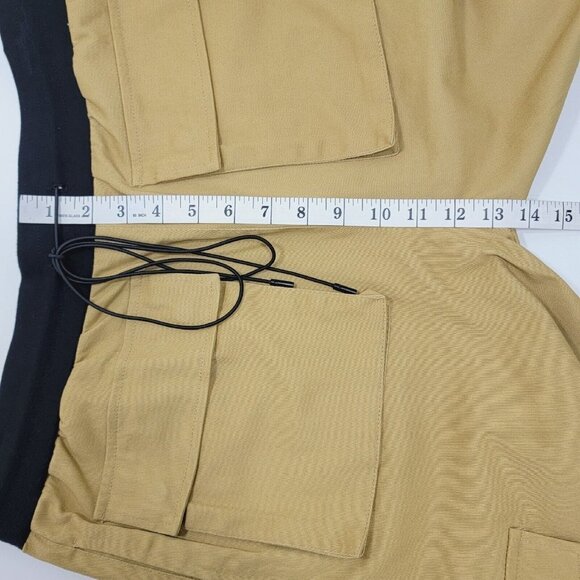 Grindhouse Denim Mens Cargo Shorts Size Large Tan Khaki Drawstring Waist Stretch - Picture 8 of 13